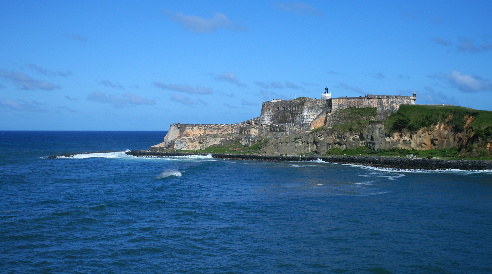 Another view of the Old San Juan Fortifications, looking towards the island from the sea.